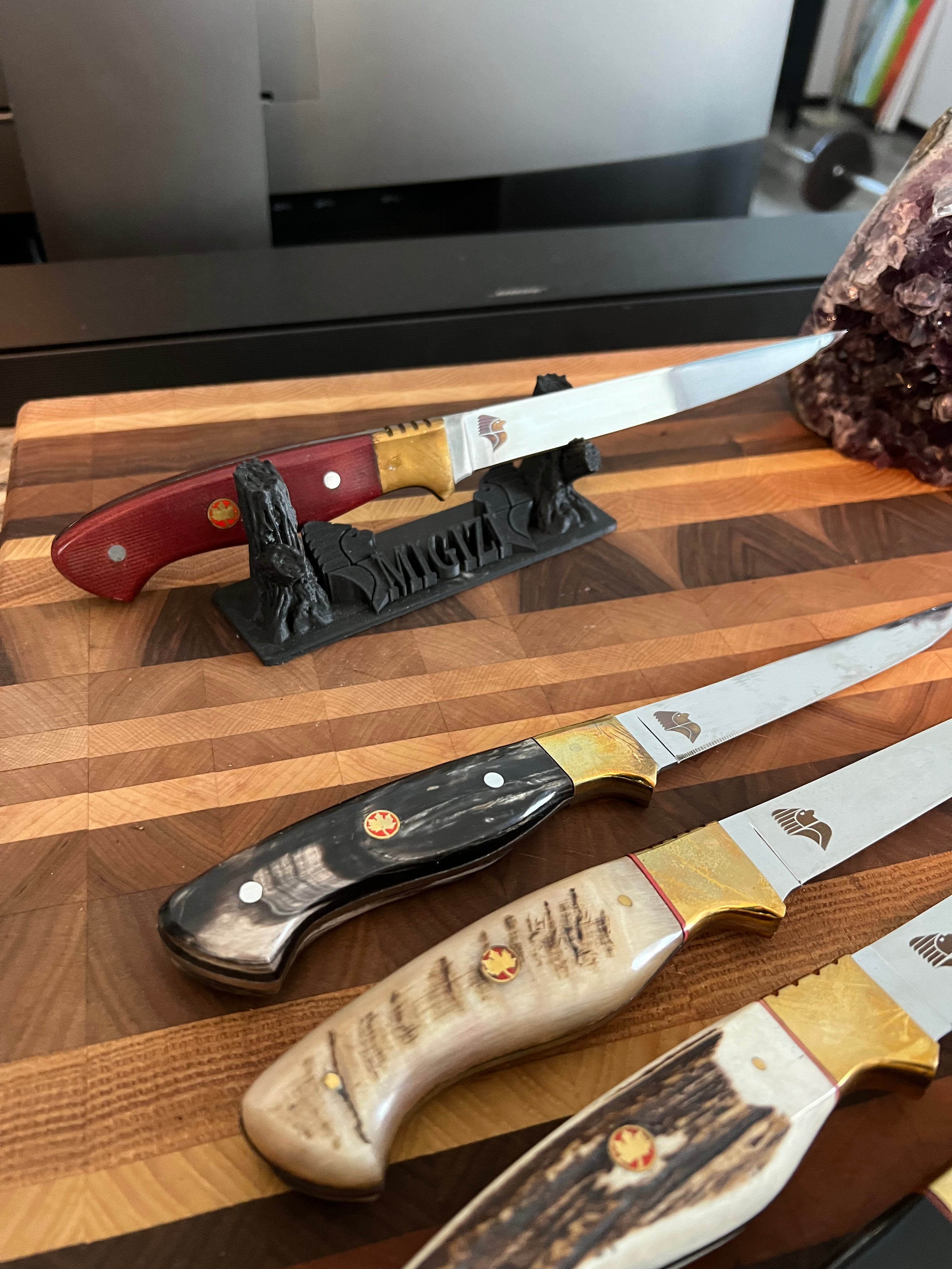 Rams horn handle fillet knife
